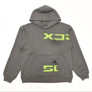 Gray Hoodie with Neon Green Accents